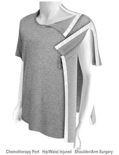 Post Shoulder Surgery Shirts Recovery Tear Away Short Sleeve Full Open Side Snap- Men's - Women's - Unisex Sizing2