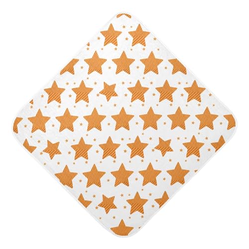 Msyxl Striped Stars Hooded Towel - Ultra Soft & Absorbent Muslin Cotton Bath Towel for Babies, Toddlers, Newborn - Boys & Girls Essential 35