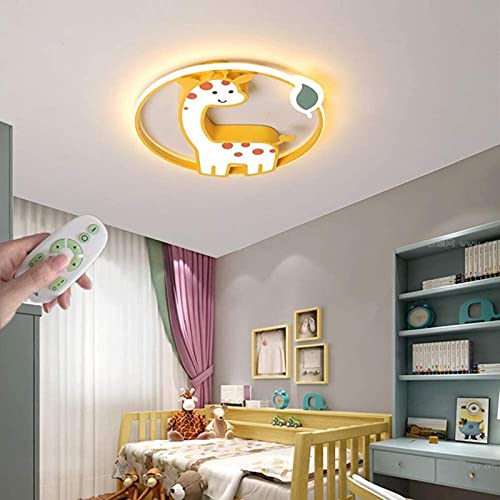 DZCGTP Lámpara de Techo LED para Dormitorio Infantil, lámpara de Techo con Forma de Animal de Jirafa Creativa de Dibujos Animados, lámpara de Techo para habitación Infantil, atenuación, 40 cm