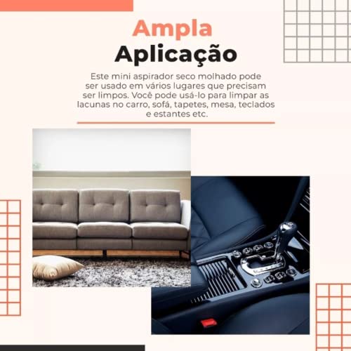Aspirador Portátil Automotivo Potente Recarregável Premium, RILEWA