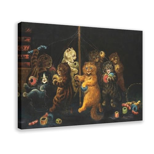 Toile Louis Wain cadre suspendu 61x91 cm pour habiller un mur de bureau vide