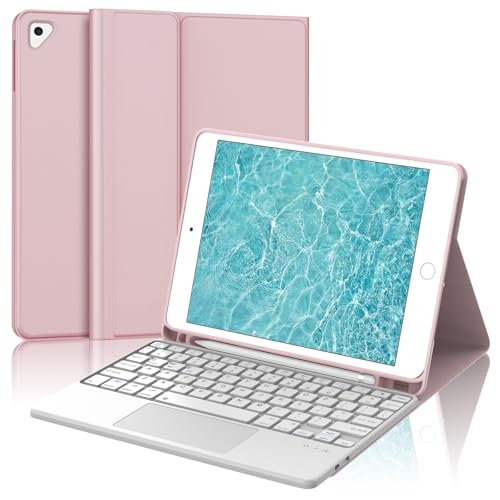 【2024年昇級版】タッチパッド搭載 iPad 第6世代 キーボード付きケース iPad 第5世代 キーボード 9.7インチ iPad Air2/Pro 9.7 兼用 Bluetoothキーボードカバー iPad Pro 9.7 キーボード ケース 脱着式
