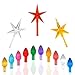 Ceramic Christmas Tree Replacement Light Bulbs National Artcraft Ornaments for Ceramic Christmas Trees Accessories, Multicolor Medium Twist Light Ornaments, 105 Piece Plus 3 Tree Topper Stars