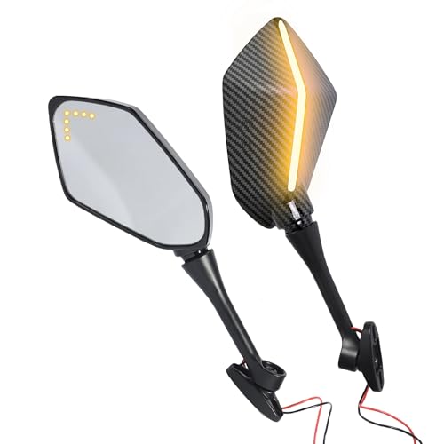Espejo retrovisor giratorio con luz para eliminar puntos ciegos en motos CBR
