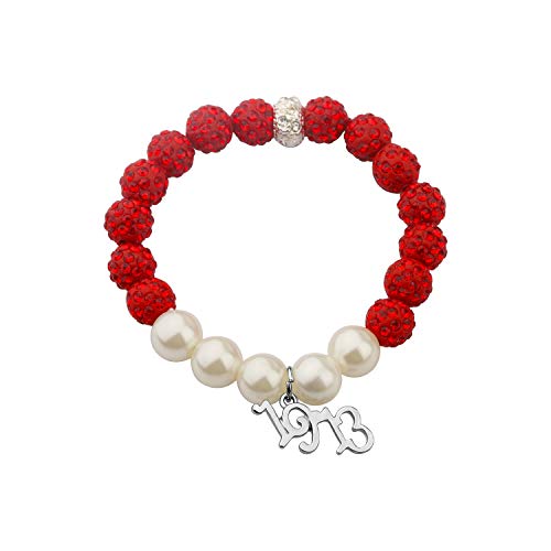 CENWA Red and White Sorority Pearl Bracelet Jewelry Greek Sorority Gift