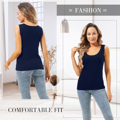 Image of Toulite 4 Pcs Thermal Tank Tops Women Underwear Tops Sleeveless Undershirt for Women Cotton Camisole Warm Base Layer