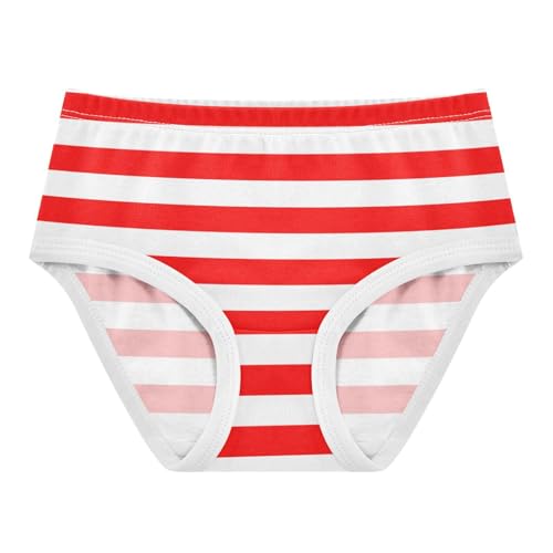 White Red Stripe Toddler Girls's Underwear 2T