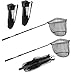 Fishing Net with Handle and 1 Storage Bag,Portable Telescopic Fishing Net,Telescoping Net Pole -  SHOUKEN, Black Fish Net