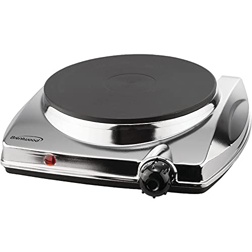 BRENTWOOD RA30830 Electric Single Hotplate with Chrome Finish, 1, Multicolor
