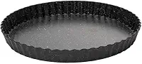 LYOR - Forma para Torta Fundo Removível Antiaderente de Aço Carbono Granilite Preta 24cm x 3cm