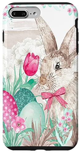 Iphone 7 Plus/8 Plus Easter Bunny Phone Case Floral Eggs Design Bunny Case #TOP16