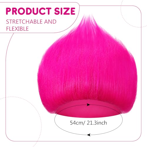 Image of Geyoga 2 Pcs Funny Wig Crazy Hair for Halloween Party,Rose Red
