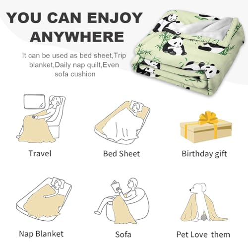 Panda Blanket Throw, Cartoon Cute Blanket Gift for Kids Soft Warm Fuzzy Throw Blankets Kids or Adults for Crib Bed Couch Chair Four Seasons Living Room Travel Outdoor - Cosy Home Interiors Panda Blanket Throw, Cartoon Cute Blanket Gift for Kids Soft Warm Fuzzy Throw Blankets Kids or Adults for Crib Bed Couch Chair Four Seasons Living Room Travel Outdoor - Image 5