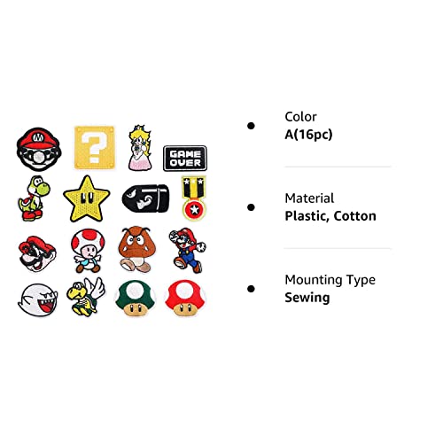 Oenyy 16 Pieces Decorative Patches Iron On Patches For Clothing Embroidered Super Cute Cartoon Anime Applique Patches For Kids Jackets Shirts Backpacks #TOP7