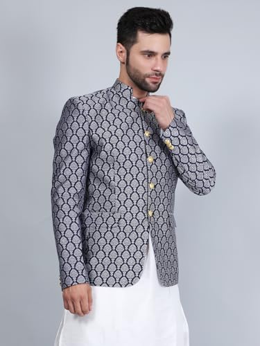 WINTAGE Banarasi Rayon Cotton Blue Blazer2