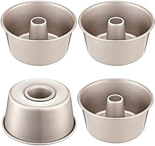 CHEFMADE Mini Angel Food Pan Set, 3.5-Inch 4Pcs Non-Stick Chiffon Bakeware, FDA Approved