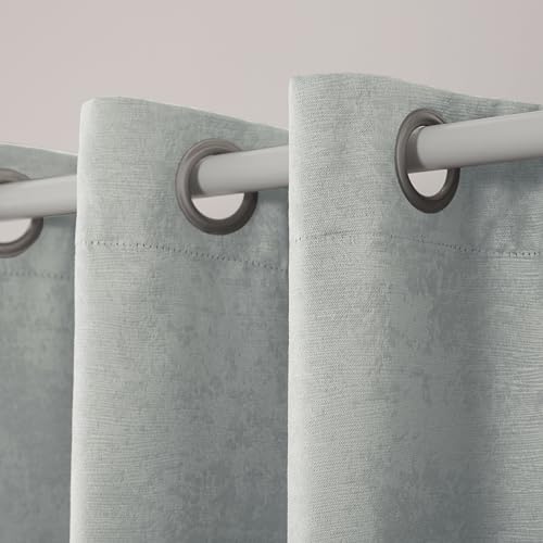 TOWN & COUNTRY EVERYDAY Lustre Solid Heavyweight Textured Sateen Indoor Curtains, Room Darkening Opacity, Grommet Top, Energy Efficient, 2-Pack Set, 52"x96", Silver by TOWN & COUNTRY EVERYDAY - Image 2