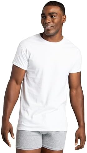 Fruit of the Loom Men's Stay Tucked Crew T-Shirt - Large - White (Pack of 6) — view 4