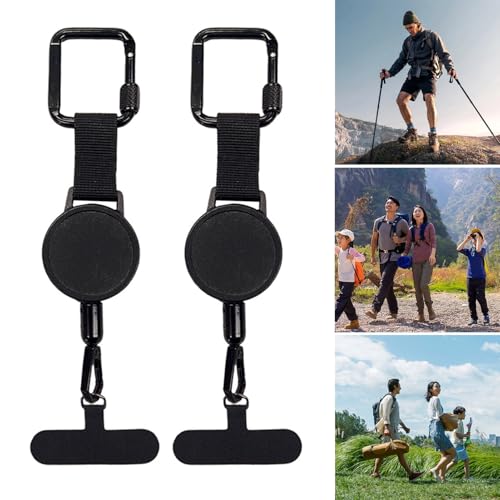Zephylix Handy-Umhängeband, einziehbarer Schlüsselanhänger, Clutch, Diebstahlschutz, Handy-Leine für Outdoor, Wandern, Radfahren, 1 Stück