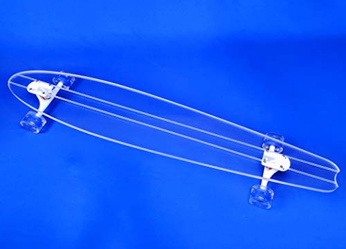 Ghost Riptide Cruiser │48-Inch Pintail │Clear Longboard Skateboard │Great for Beginners, Intermediate, and Advanced Riders │Light Up Wheels │Perfect for Cruising and Carving