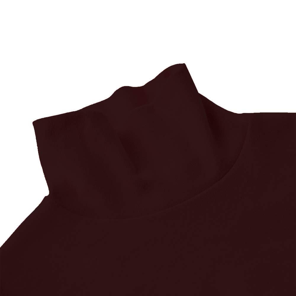 Spring & Gege Ragazza Maglia Termica Cotone Solido Collo Alto T-Shirt a Maniche Lunga