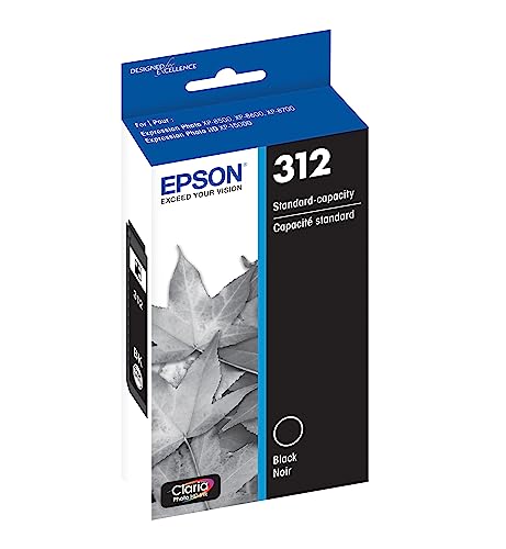 Image of Epson T312 Claria Photo HD -Ink Standard Capacity Photo Black -Cartridge (T312120-S) for Select Expression Photo Printers (Pack of 2)