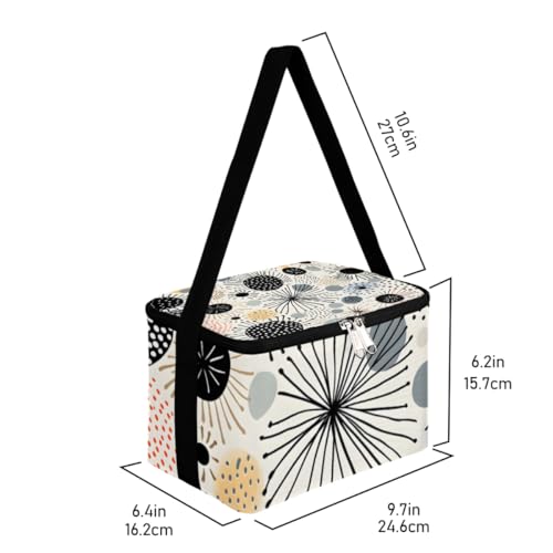 Lunch Bags for Women Men 9 Cans,Colorful Dots Hot & Cold Food Delivery Bag Insulated Grocery Bag Insulated Lunch Box Abstract Cooler Bag for Office Work Picnic Beach