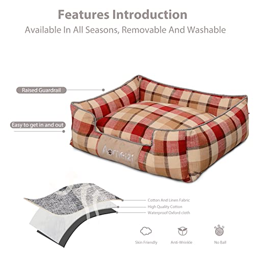 PETCUTE Dog Bed for Small Dogs and Cats,Durable Anti-Wrinkle,Washable Dog Sofa Bed,Rectangle Puppy Bed,Orthopedic Pet Bed with Non-Slip Bottom,Dog Bed with Removable Machine Washable Cover - Image 3