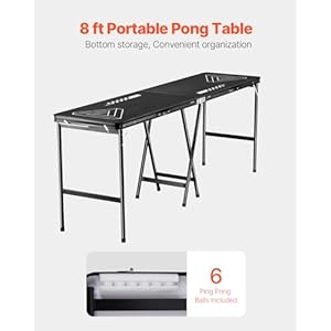Vevor8footportablepongtablefoldingtailgatetablecupholesdryerasemarkersandcarryinghandlesadjustableheightlightweighttableforofficetailgatepartycamping Urban Country Home Decor Vevor 8 foot portable pong table folding tailgate table cup holes dry erase markers and carrying handles adjustable height lightweight table for office tailgate party camping urban country home decor