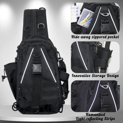 Deilai Fishing Backpack, Lightweight Fishing Sling Bag With Plenty Of Storage Space, Tackle Box Backpack With Rod Holder For Fly Fishing And Gifts For Men And Women #TOP2