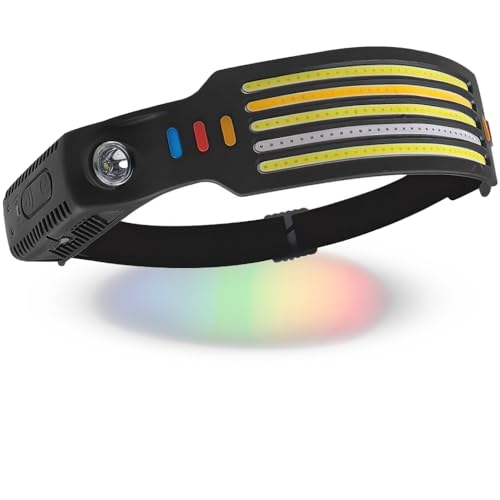Generic BossLamp The Original Five Color LED Headlamp Rechargeable Flashlight for Camping Caving Car Repair Brighter COB Lights 14 Light Modes Outdoor Gear Must Haves, Small, Undefined