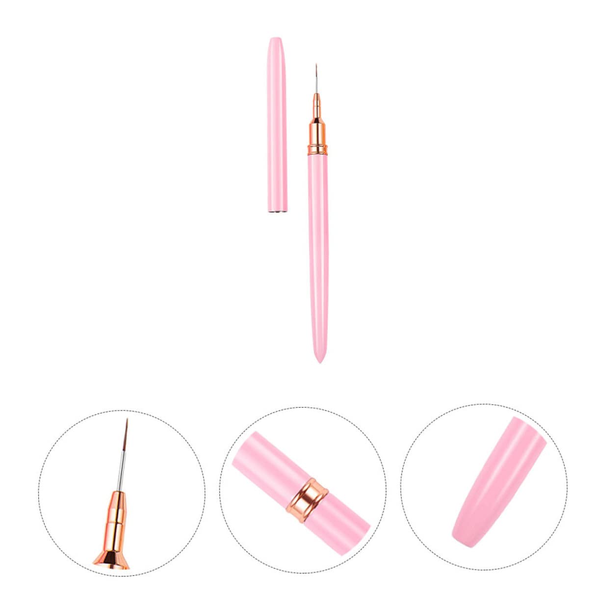 FRCOLOR 5pcs lápiz para arte de uñas herramientas de manicura cepillo para dibujar uñas lápices de dibujo para pintura de uñas Kolinsky acrílico pincel 3d gel rosa fibra lana cepillo pedicura