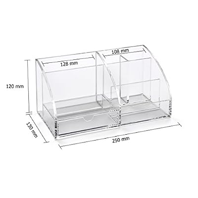 Osco Clear Acrylic Desk Organiser,130mm x 250mm x 120mm