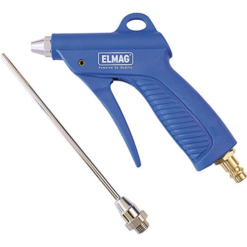 ELMAG 32257 Ausblaspistole PA Kombi-Set mit Normaldüse und Verlängerungsdüse 165mm | Druckluftpistole für Kompressor