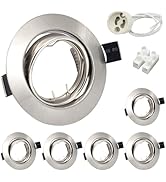 10x GU10 Einbaustrahler Schwarz - 30° Schwenkbar, Metall-Rahmen Für Decken-Spots