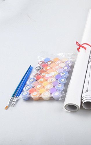 YEESAM ART Malen nach Zahlen 3 teilig bilder für Erwachsene - Weiße Blumen Blumenbaum Flower Tree 16 * 20 Zoll Leinen Segeltuch - DIY ölgemälde ölfarben Weihnachten Geschenke – Bild 3