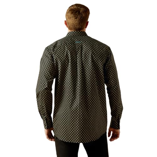 ARIAT Men's Team Philbert Classic Fit Shirt, Black/Teal2