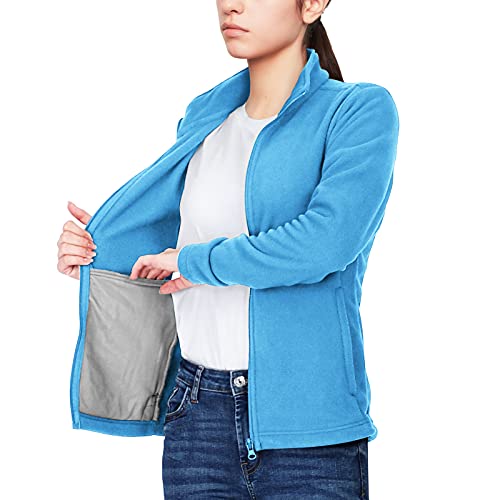 33,000Ft Women's Zip Up Fleece Jacket, Long Sleeve Warm Soft Polar Lightweight Coat With Pockets For Winter #TOP2