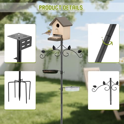 ERYTLLY Bird Feeder Pole Stand - 15.35 / 19.49 / 17.03 w/ Code + 40% Off Code 7YJV8L36 - image 4