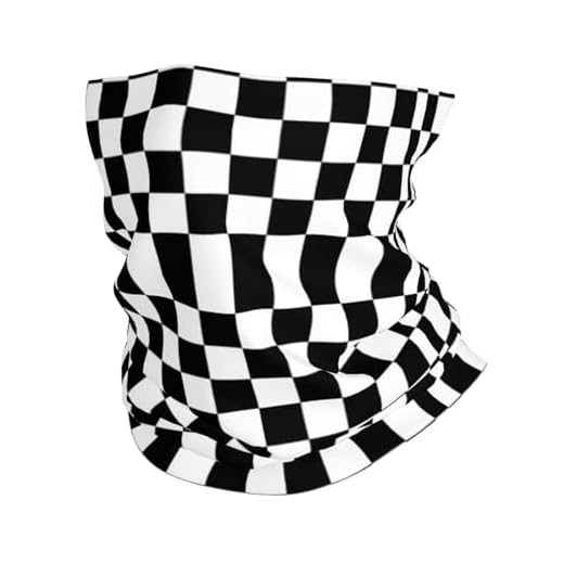 GGNKDL Imprimé à carreaux noirs et blancs Masque de sport multifonction pour homme et femme