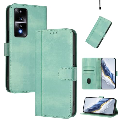 Pzwoxukhov Compatible with Honor 80 GT Case Cover,Compatible with Honor 80 GT with Card Slot,Stand Holder,PU Leather flip Shockproof Case Cover Light Green