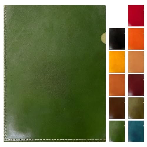 栃木レザー 本革 一回り大きな A4 +3cm 書類入れ A4 ファイル 書類 収納 文具 ビジネスグッズ シンプル A4サイズ ステーショナリー 資料ケース 革 こだわり親父の本革+3cm グリーン