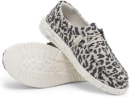 Hey Dude Women's Wendy Woven Cheetah Grey Size 6 | Women’s Shoes | Women’s Lace Up Loafers | Comfortable & Light-Weight | Image 2