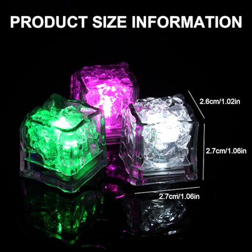 Cubos de hielo LED rojo, pack de 12 unidades miniatura 5