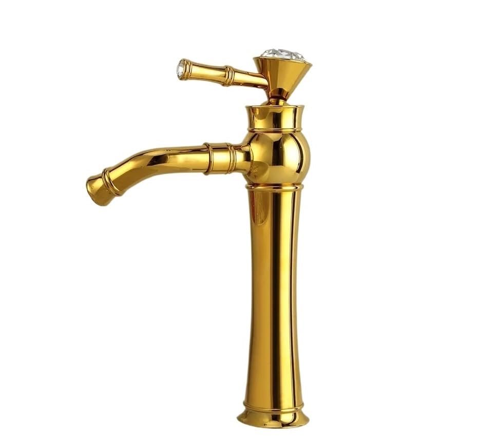 Mélangeur de lavabo or poli pour remplacer un robinet de bain terne