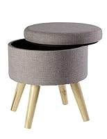 ECHTWERK Pouf Max, Coque d'assise, Cube d'assise, Rond, avec Espace de Rangement, Housse Amovible, siège Amovi