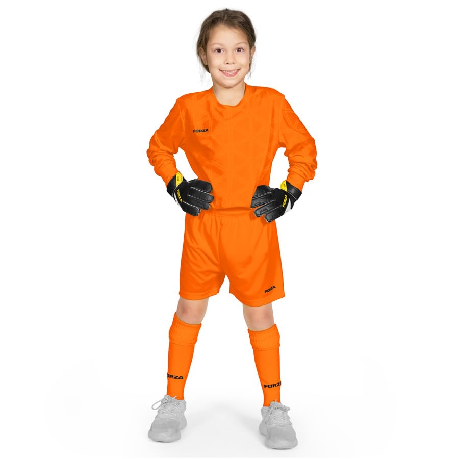Equipación de portero de fútbol infantil FORZA con camiseta de manga larga y pantalón