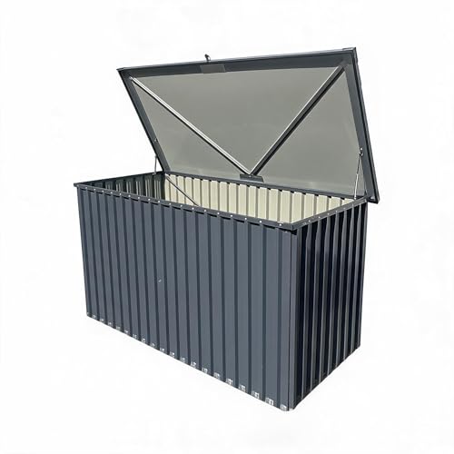 Garvee Outdoor Storage Box 320 Gallon Waterproof Metal Storage Box Outdoor Deck Boxes UV Resistant Patio Storage Box with Lockable Lid for Patio Furniture Cushions Pillows Garden Tools Blank