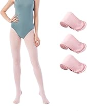MANZI ballet tights, 3 pairs, 40 denier dance tights with foot part for girls, children and women