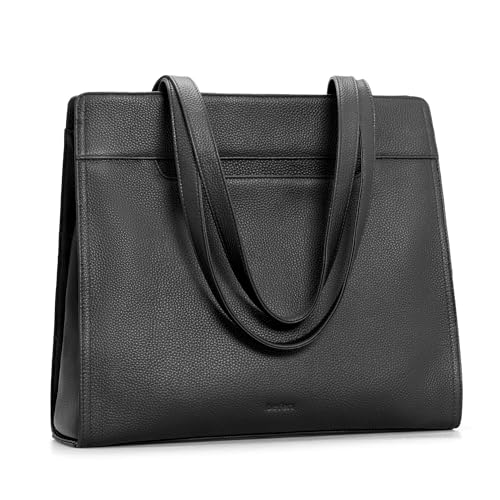 Image of befen Genuine Leather Tote Bag for Women Work, Women's Tote Handbags Leather Shoulder Purses Satchel with Compartment